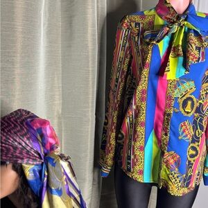 Vibrant Button Blouse